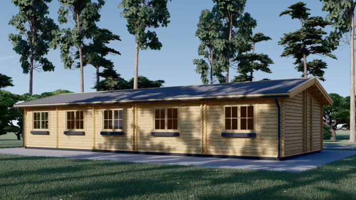 Blockbohlenhaus BOZEN (66mm), 15x6m, 90m² – Bild 2