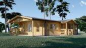Blockbohlenhaus DORIS (44+44 mm) · 63 m² mit Terrasse