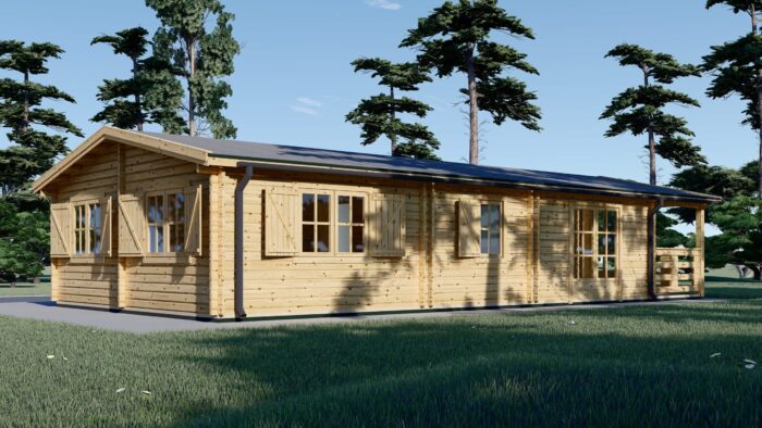 Blockbohlenhaus DORIS (44+44 mm) · 63 m² mit Terrasse – Bild 3