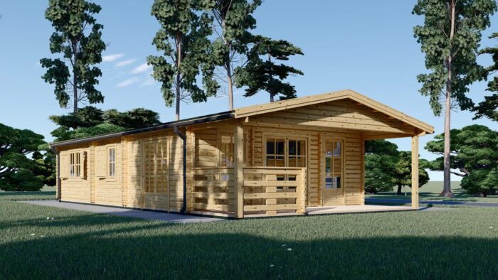 Blockbohlenhaus DORIS (44+44 mm) · 63 m² mit Terrasse – Bild 4
