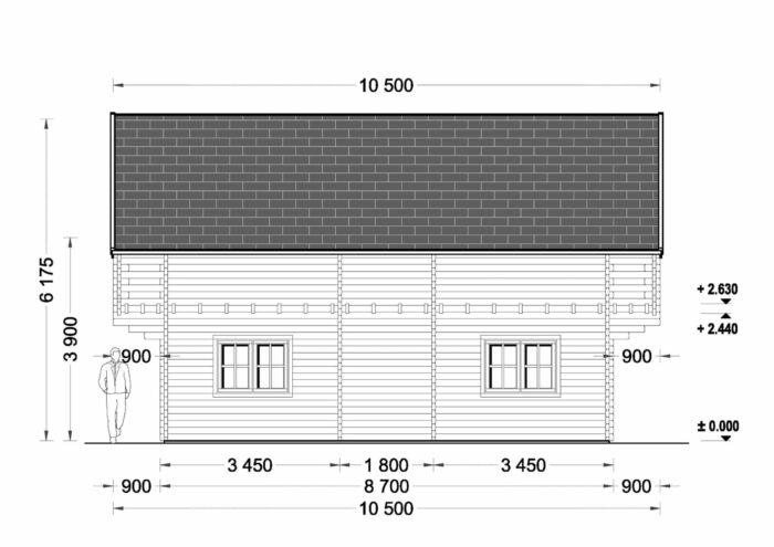 Blockbohlenhaus LISA (66mm) 108m² – Bild 12