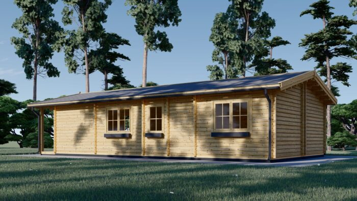 Blockbohlenhaus LUDWIG (Isoliert, 44+44 mm), 6x12m, 72m² – Bild 2
