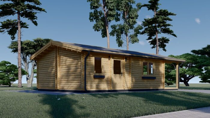Blockbohlenhaus MATREI (44+44 mm Isoliert), 6x10m, 60m² – Bild 3