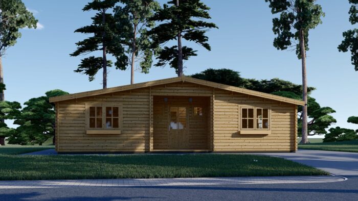 Blockbohlenhaus FRITZ (44+44mm) 60m² Isoliert – Bild 2