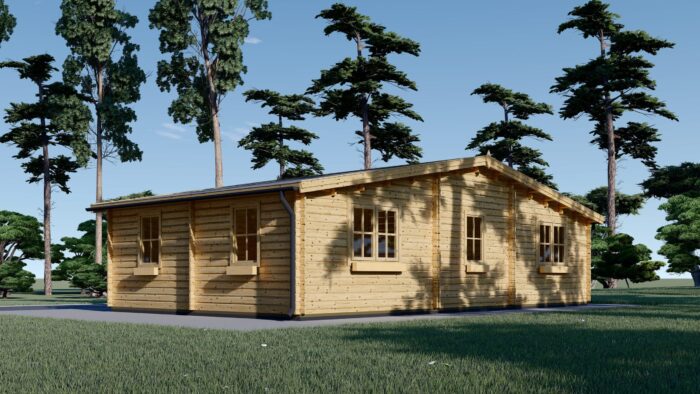 Blockbohlenhaus FRITZ (44+44mm) 60m² Isoliert – Bild 4