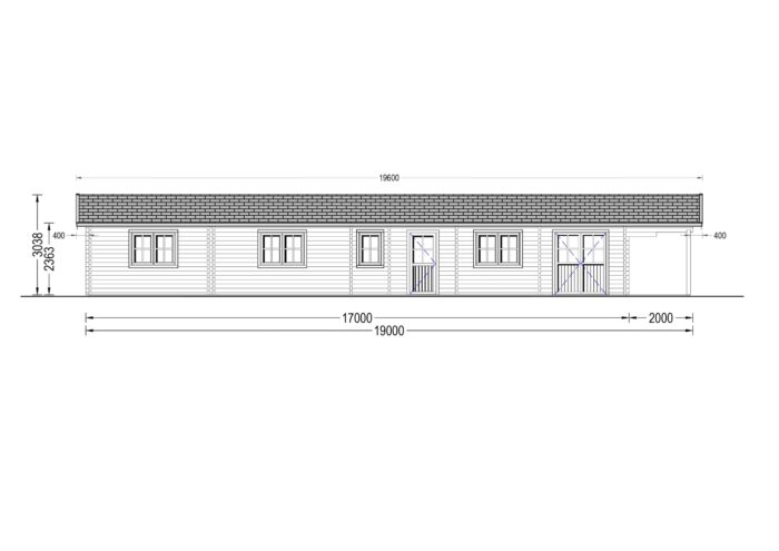 Blockbohlenhaus BIRGIT (44+44 mm) · 6 × 19 m · 114 m² · Isoliert – Bild 10