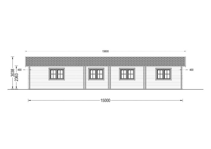 Blockbohlenhaus BOZEN (66mm), 15x6m, 90m² – Bild 8