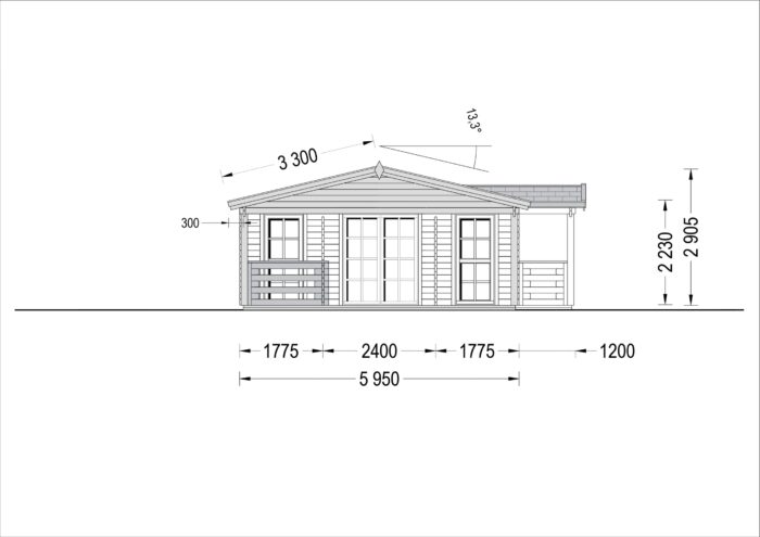 Blockbohlenhaus DORIS (44+44 mm) · 63 m² mit Terrasse – Bild 7
