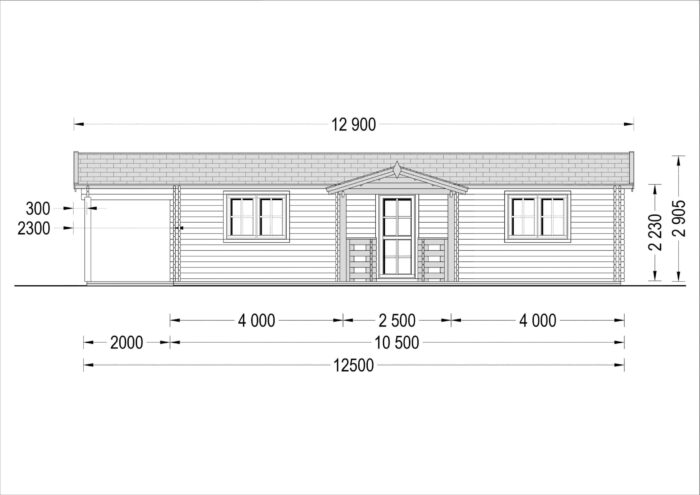Blockbohlenhaus DORIS (44+44 mm) · 63 m² mit Terrasse – Bild 8