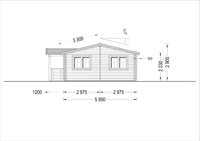 Blockbohlenhaus DORIS (44+44 mm) · 63 m² mit Terrasse – Bild 9