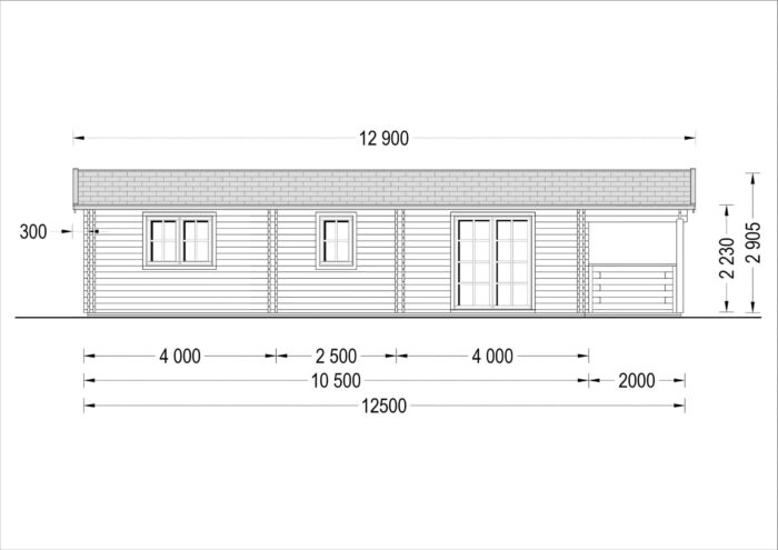 Blockbohlenhaus DORIS (44+44 mm) · 63 m² mit Terrasse – Bild 10
