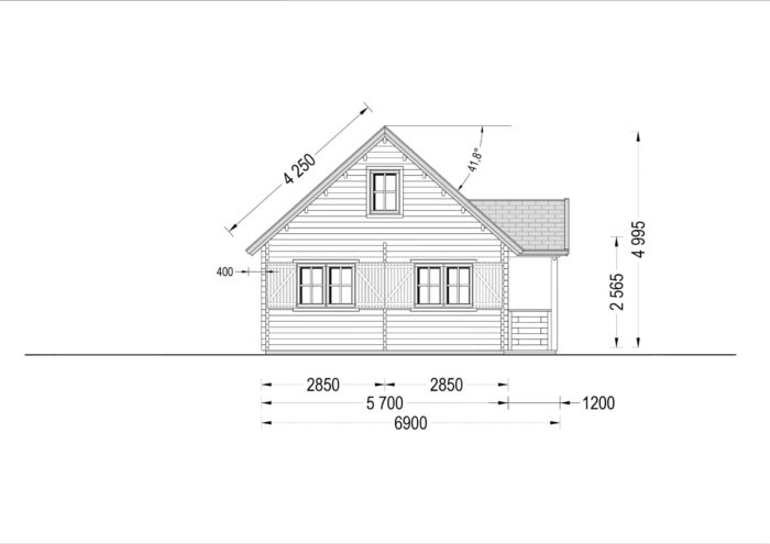 Blockbohlenhaus ERNI (66 mm) 70 m² – Bild 9