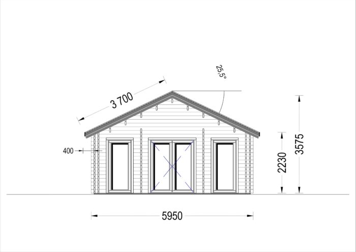 Blockbohlenhaus GRAZ (44mm) 54m² – Bild 7