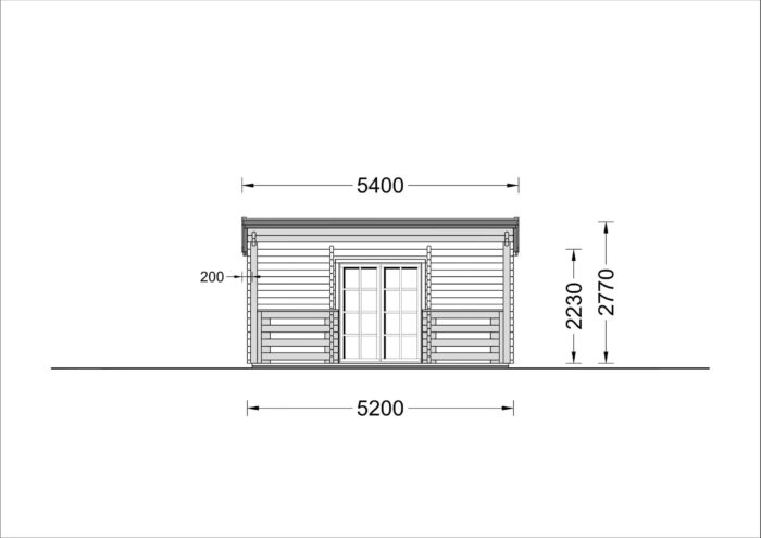 Blockbohlenhaus HANNES (66 mm) · 42 m² + 10 m² überdachte Terrasse · Pultdach – Bild 7