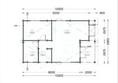 Blockbohlenhaus MATREI (44+44 mm Isoliert), 6x10m, 60m² – Bild 8