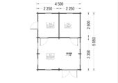 Blockbohlenhaus mit Schlafboden SALLY (44mm), 27m² – Bild 6