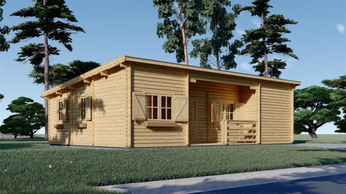 Blockbohlenhaus ULRICH (44 oder 66 mm) · 70 m² · Flachdach – Bild 5