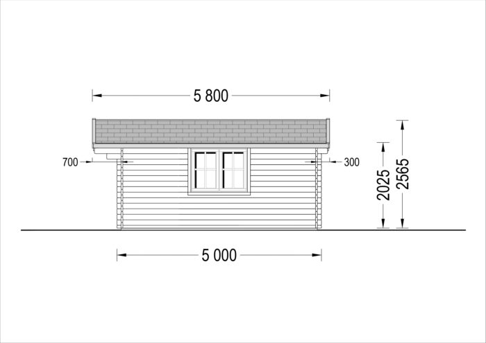 Gartenhaus DONAU (44 mm), 5x5 m, 25 m²