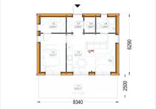 Blockbohlenhaus ARNOLD Isoliert (66mm + Holzverschalung), 40m² – Bild 2