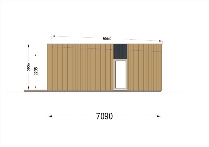 Holzhaus KULM 1 (66 mm + Holzverschalung) 48 m² Isoliert