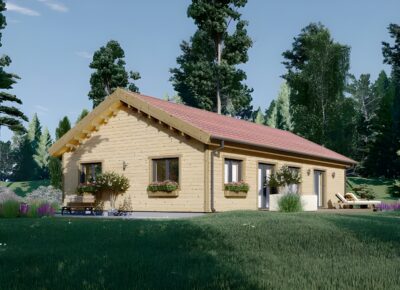 Blockbohlenhaus BERNAU 2 Isoliert, 66 mm + Holzverschalung), 94 m²