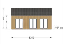 Blockbohlenhaus ARNOLD Isoliert (66mm + Holzverschalung), 40m² – Bild 6