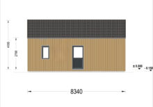 Blockbohlenhaus ARNOLD Isoliert (66mm + Holzverschalung), 40m² – Bild 5