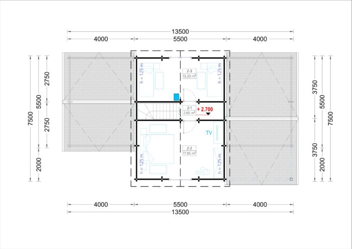 Holzwohnhaus DACHSTEIN , 66 mm + Holzverschalung), 108 m² + 13 m² Terrasse