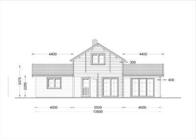 Holzwohnhaus DACHSTEIN , 66 mm + Holzverschalung), 108 m² + 13 m² Terrasse – Bild 7