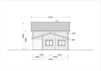 Holzwohnhaus DACHSTEIN , 66 mm + Holzverschalung), 108 m² + 13 m² Terrasse – Bild 8
