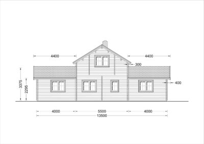 Holzwohnhaus DACHSTEIN , 66 mm + Holzverschalung), 108 m² + 13 m² Terrasse – Bild 9