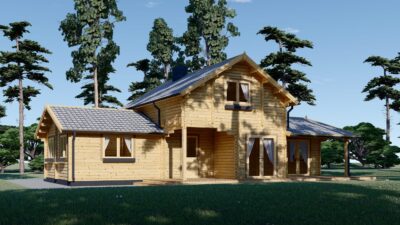 Holzwohnhaus DACHSTEIN , 66 mm + Holzverschalung), 108 m² + 13 m² Terrasse – Bild 4