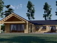 Holzwohnhaus TAUERN (Isoliert, 66 mm + Holzverschalung), 127 m²