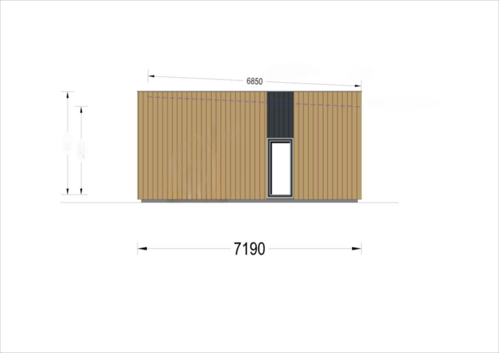 Holzhaus KULM 2 (66 mm + Holzverschalung) 63 m² Isoliert