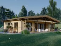 Holzwohnhaus Florenz Isoliert, 66 mm + Holzverschalung, 84 m²