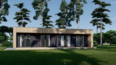 Holzhaus KULM 2 (66 mm + Holzverschalung) 63 m² Isoliert – Bild 3