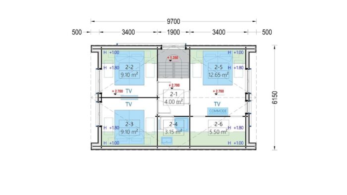 Holzhaus AUSTRIA ( 66mm + Holzverschalung, Isoliert), 81m²