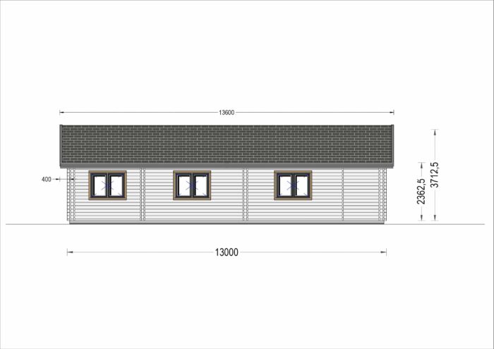 Bungalow Neusiedl (66 mm + Holzverschalung), Isoliert 129 m²