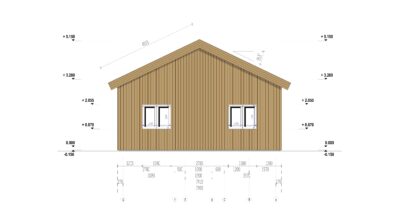 Blockbohlenhaus BERNAU 2 Isoliert, 66 mm + Holzverschalung), 94 m² – Bild 6