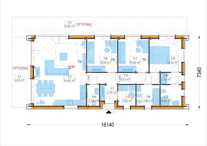 Holzhaus Zürich (66 mm + Holzverschalung), Isoliert 96 m²