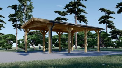 Carport aus Holz CLASSIC, 3x6 m, 18 m² – Bild 4