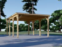 Carport aus Holz mit Flachdach, 3x6m, 18m²
