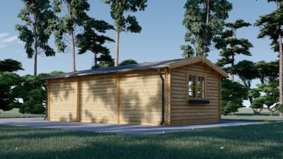 Carport aus Holz 4x5 m mit Schuppen und Seitenwand (44mm), 4x2.5m – Bild 4