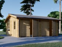 Doppelgarage aus Holz TWIN (44mm) 6x6m, 36m²