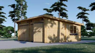 Doppelgarage aus Holz mit Pultdach (44 mm), 6x5 m, 30 m² – Bild 4