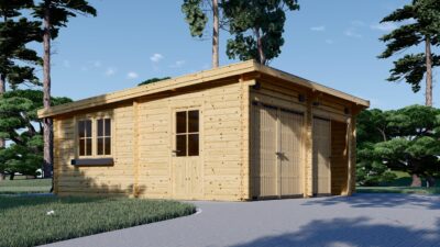 Doppelgarage aus Holz mit Pultdach (44 mm), 6x5 m, 30 m² – Bild 5