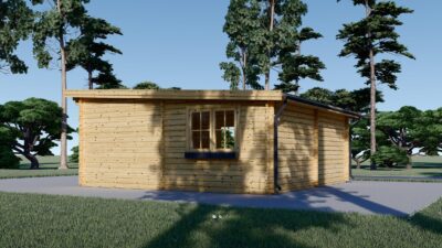 Doppelgarage aus Holz mit Pultdach (44 mm), 6x5 m, 30 m² – Bild 3