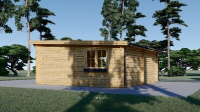 Doppelgarage aus Holz mit Pultdach (44mm) 6x6m, 36m² – Bild 5