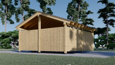 Doppelcarport mit Seitenwand Sandra +, 6x6 m – Bild 4