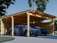 Doppelcarport mit L-förmiger Wand,  6x6m